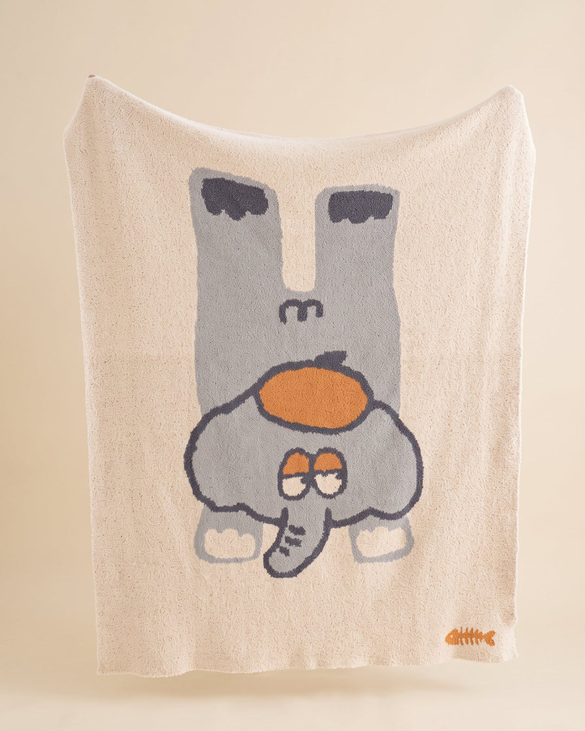 Elephant fleece throw