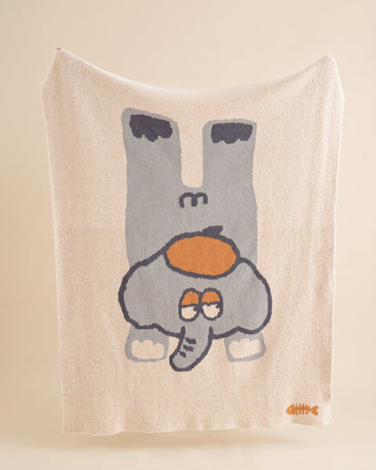 Elephant fleece throw